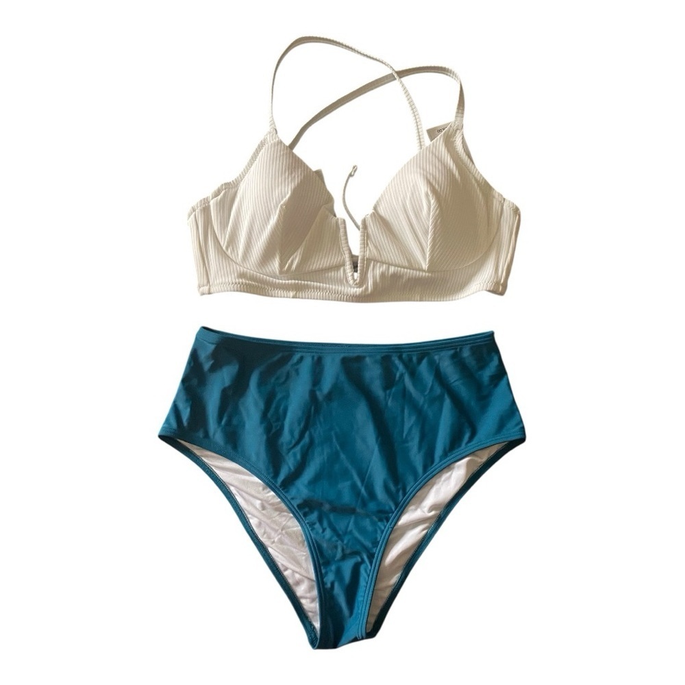NWT-TWO PIECE SWIMSUIT-SHADE AND SHORE TOP & CUPSHE BOTTOMS-SIZE MEDIUM